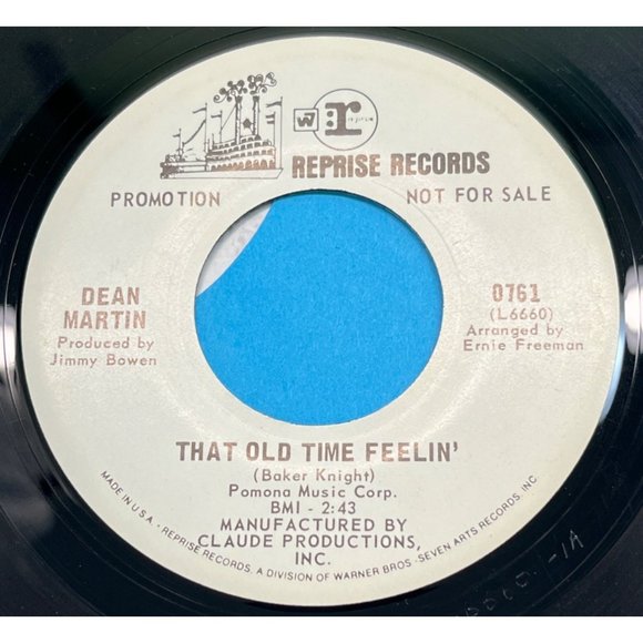 Dean Martin April Again / That Old Time Feelin' 45 Pop Promo Reprise 0761 - Picture 2 of 4